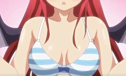 ［エロアニメ］サキュバスJKが巨乳なもんだからそのおっぱいを借りて無理やりパイズリをする男…一度やってみたかったんだよなって気持ちは理解できる