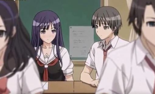 ［エロアニメ］学校一のヤリチン男は先輩JKと激しいエッチしてるモテっぷり…そして謎の転校生JKにも気に入られ授業中に手コキされてやんの